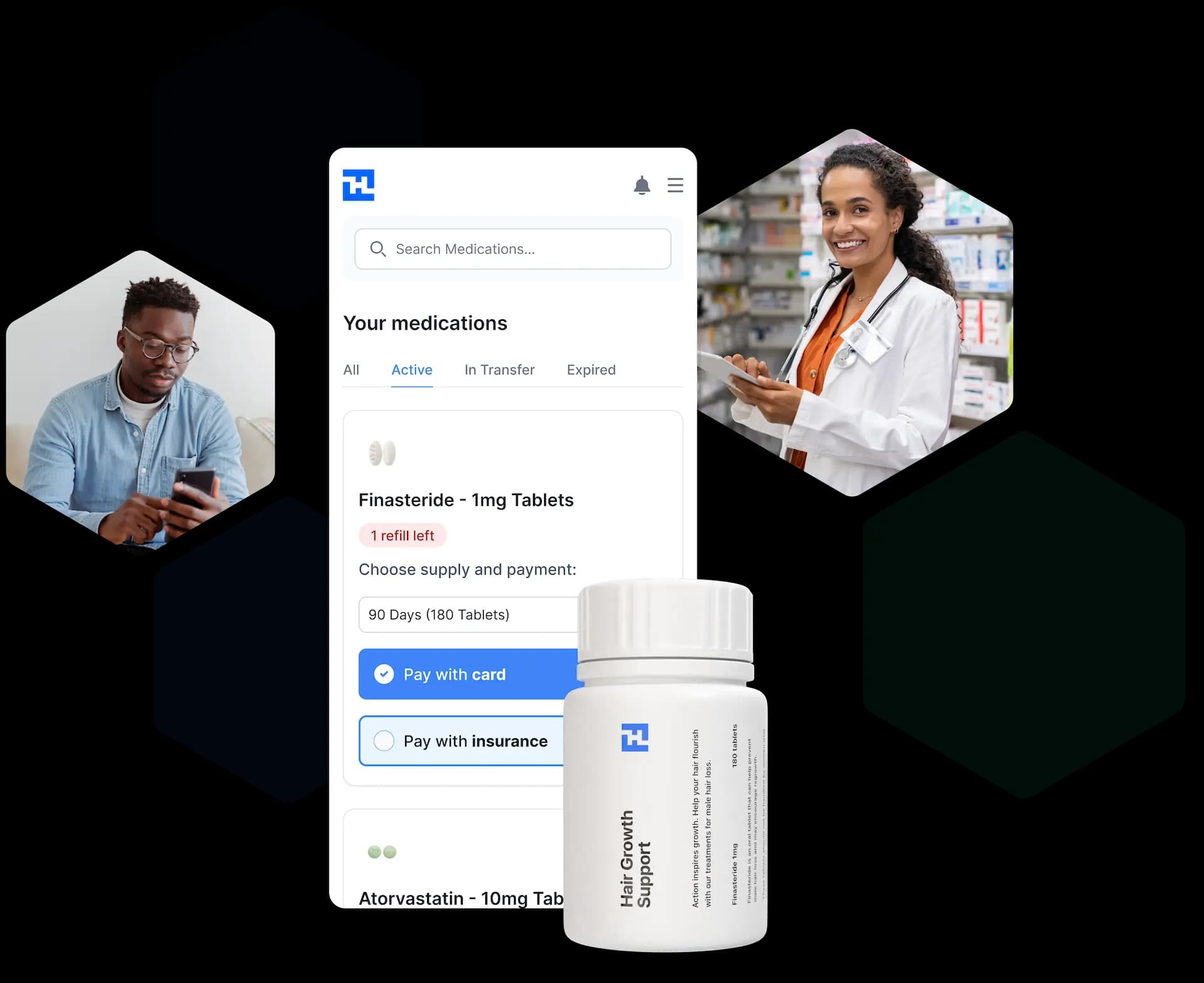Photo of a healthcare professional in a pharmacy helping a customer