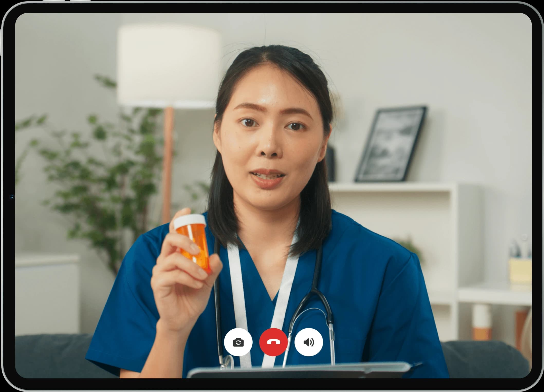 Picture of a video call with a heathcare professional