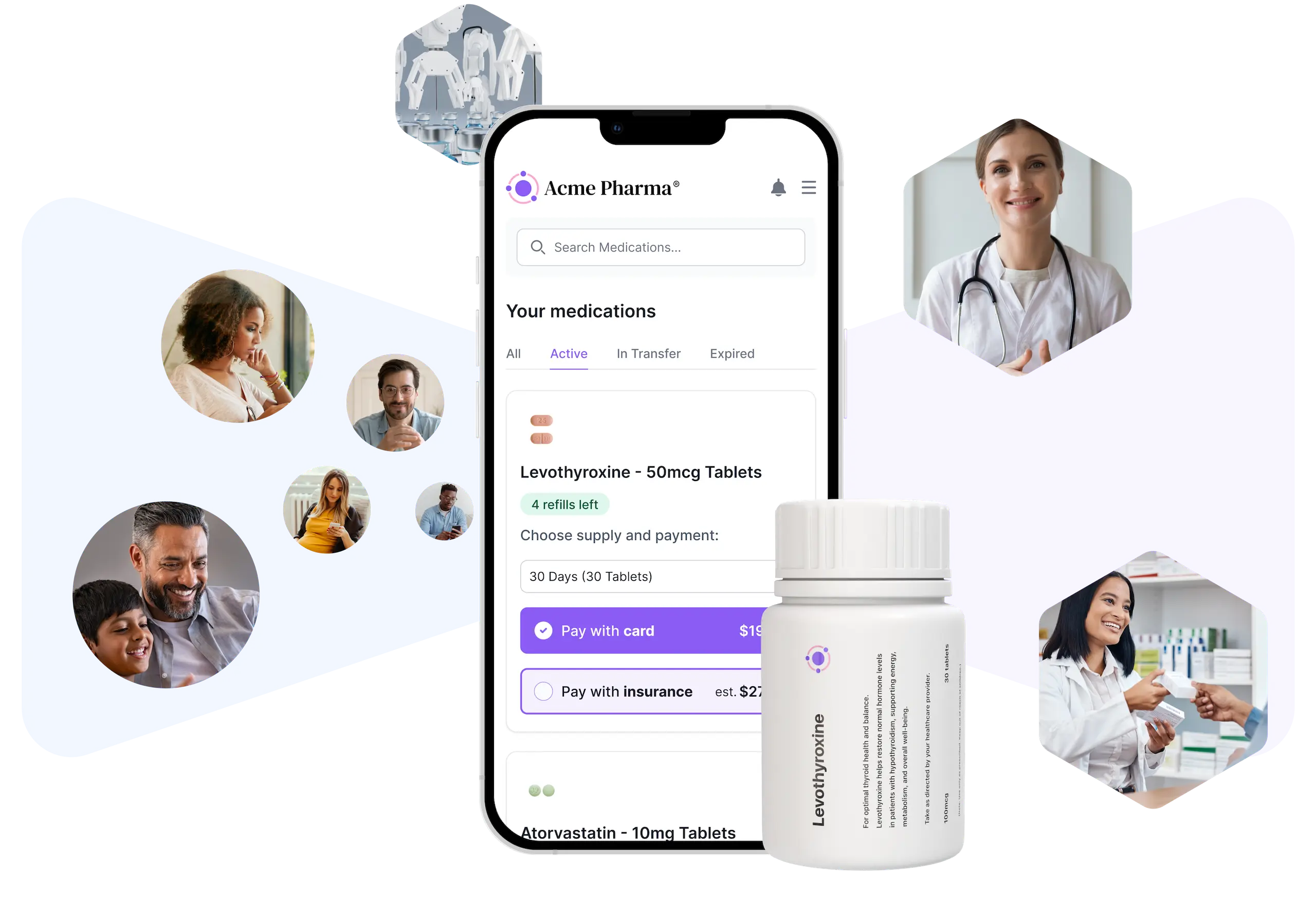 Screenshot of a custom branded pharmacy dashboard